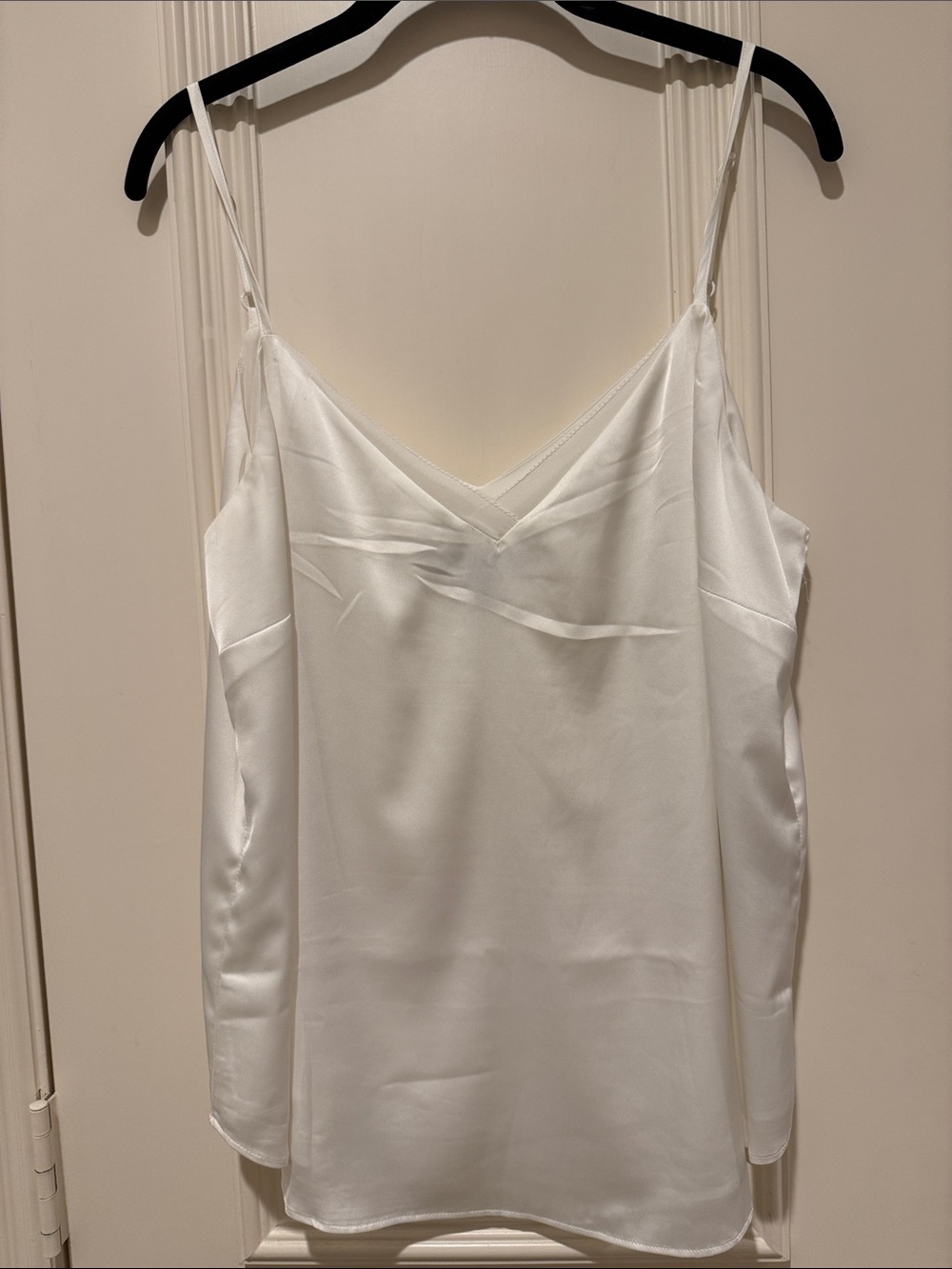 WHBM Satin V-Neck White Cami Tank